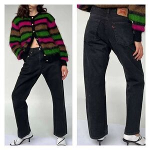 Vintage 90s Levi's Womens Relaxed Fit Straight LegJeans Black Denim Size W36 L30